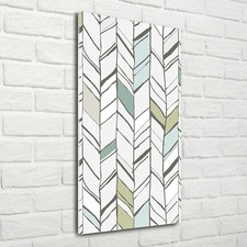 Tulup Glass Print Wall Art 70x140 - Herringbone pattern