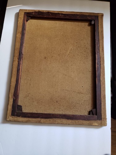 Dipinto olio vintage stampa su tela - Ritratto di giovane ragazzo con cappello e cappotto - Foto 9 di 9