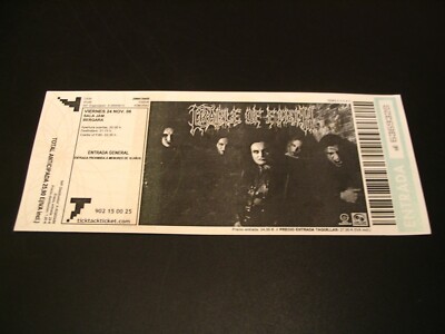 CRADLE OF FILTH TICKET TOUR BERGARA SPAIN 2006 COMPLETE UNUSED