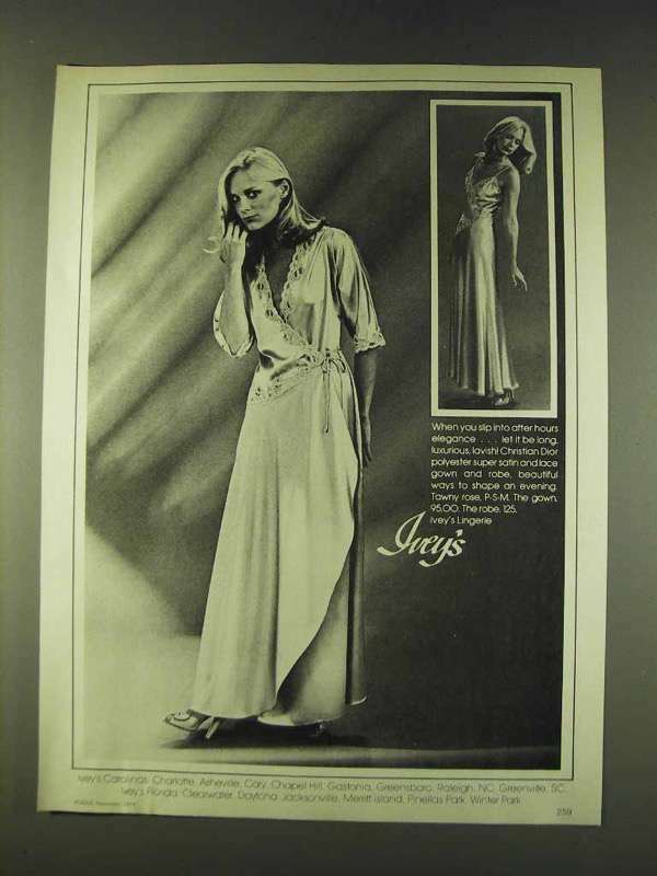 1979 Christian Dior Gown and Robe Ad - Ivey's