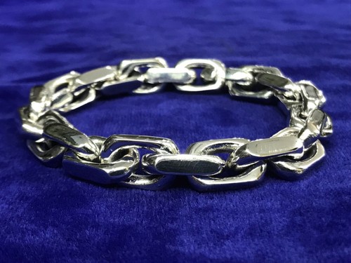 8.5" 82g HEAVY LARGE 10MM LINK BARAKA STYLE 925 STERLING SILVER MEN'S BRACELET - Picture 4 of 7