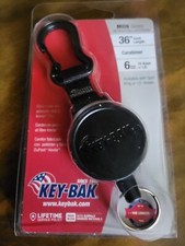 2 Key-Bak Self Retracting Key Ring Reel 36" Cord Holds 5 keys or 6 oz Tool