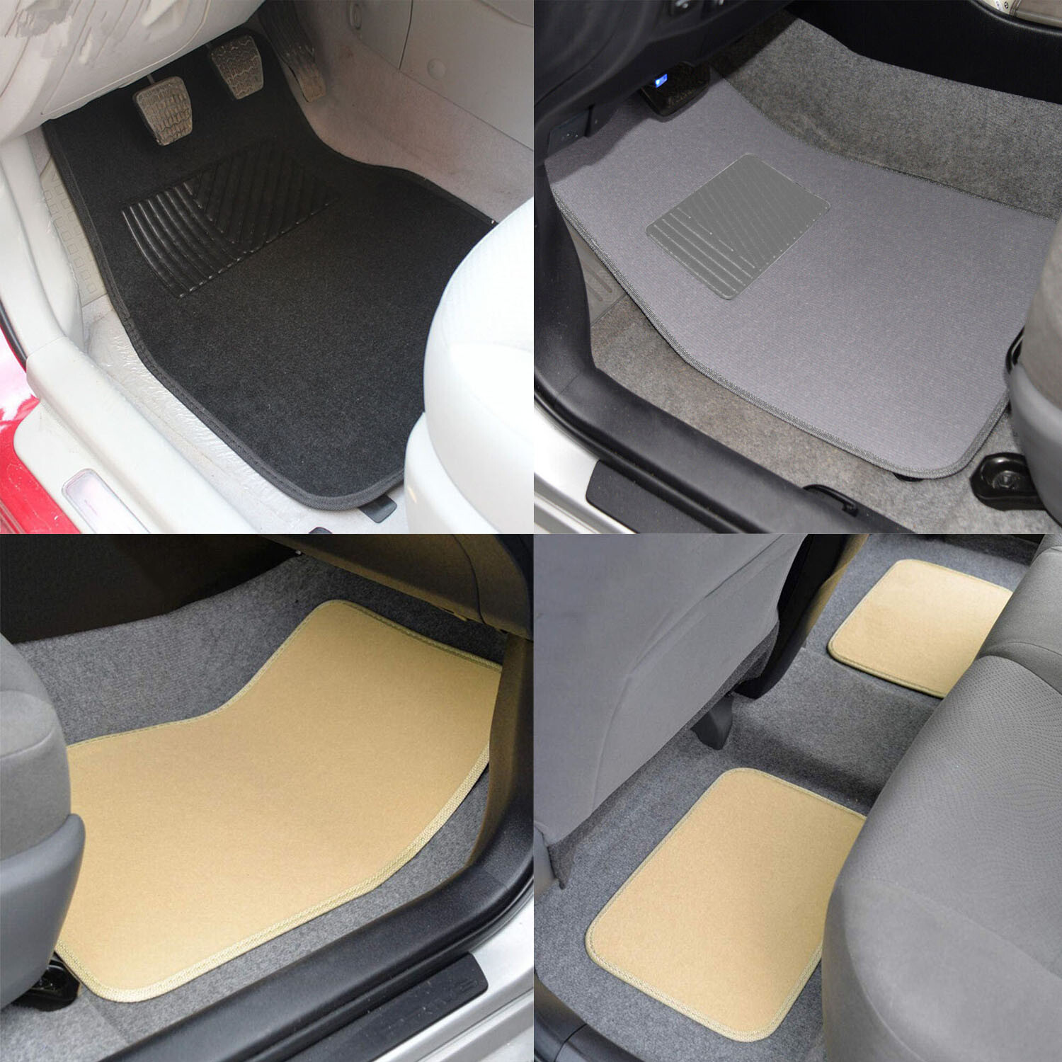 4Piece Universal Carpet Floor Mats Cars All Weather Heavy Duty Car Mats Liners eBay