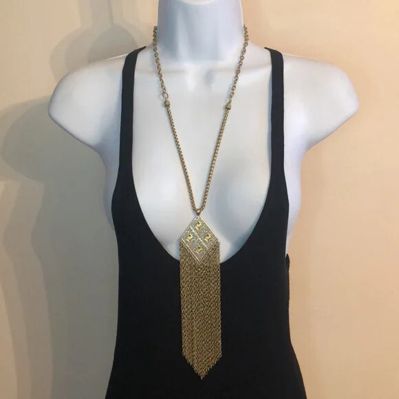 Stella and Dot Gold Tone Makena Necklace Statement Style