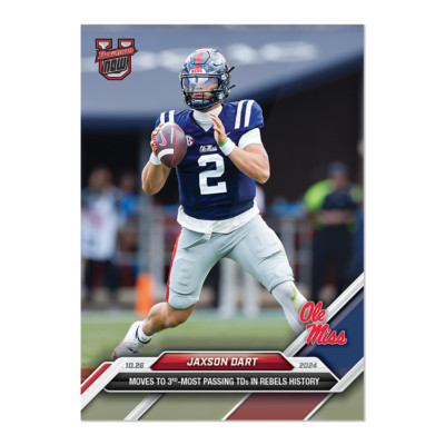2024 Bowman U Now Football 32 Jaxson Dart Ole Miss Rebels Passing TDs PR 307