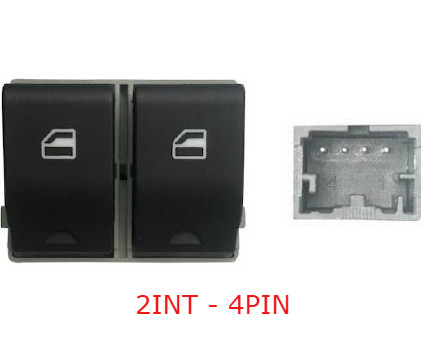 For Seat Ibiza 01.2002>05.2008 Pulsanti Alzacristalli Porta Anteriore Sx 4 pin