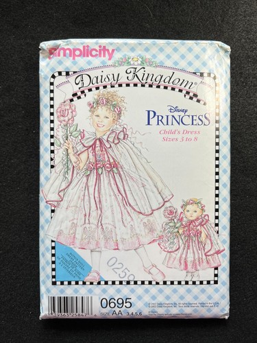 Simplicity Sewing Pattern 0695 Daisy Kingdom Disney Princess Dress Size 3-8 FF