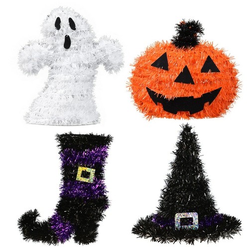 4 x Halloween Mini Tinsel Table 