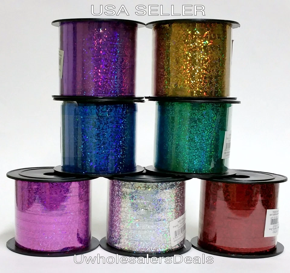 Cinta rizadora holográfica metálica 3/16" colores 100 pies - Elige tu color Foto 3 de 3