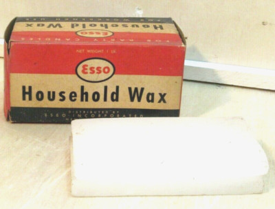 Vintage Esso Refined Wax for HOUSEHOLD  Collectible Cardboard Advertising  -A15