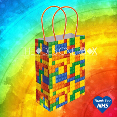 BRICKS PARTY BAGS Handles Craft Paper Wedding Birthday Loot Favour Gift Bag 