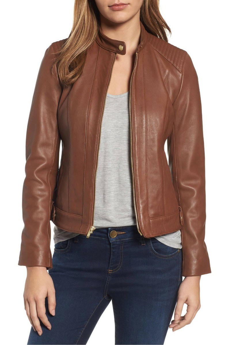 ジャケット TAGLIATORE SS25 WOMAN JACKET (JOSIE PE CHE2501 COGNAC) Tagliatore Cognac-coloured double-breasted jacket in leather