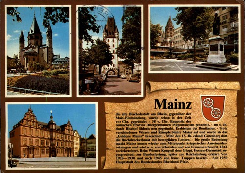 CHRONIK Postkarte von MAINZ Mehrbildkarte Ansichtskarte Rheinland-Pfalz 1982