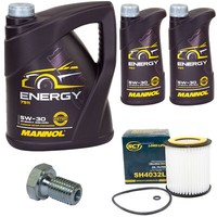 MotoröL Set Mannol Energy 5W-30 7 Liter + ÖLfilter + Schraube FüR Bmw 7Er 730I