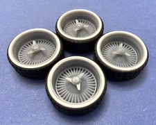 Resin 22 In. Low Rider Dayton Style Wheels, W/One In. Whitewalls,1/24 1/25 Scale