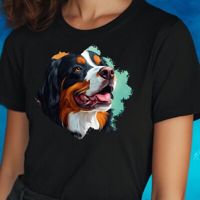 Frauen T-Shirt Berner Sennenhund Motiv Baumwolle Größe S bis 3XL