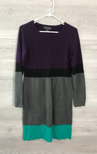 Jessica Howard Womens M Striped Long Sleeve Casual Sweater Dress Multicolor