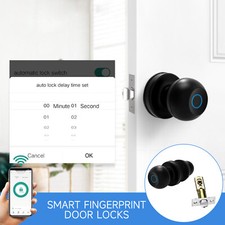 Smart Door Lock Fingerprint Door Knob Biometric Door Knob with App Control Key