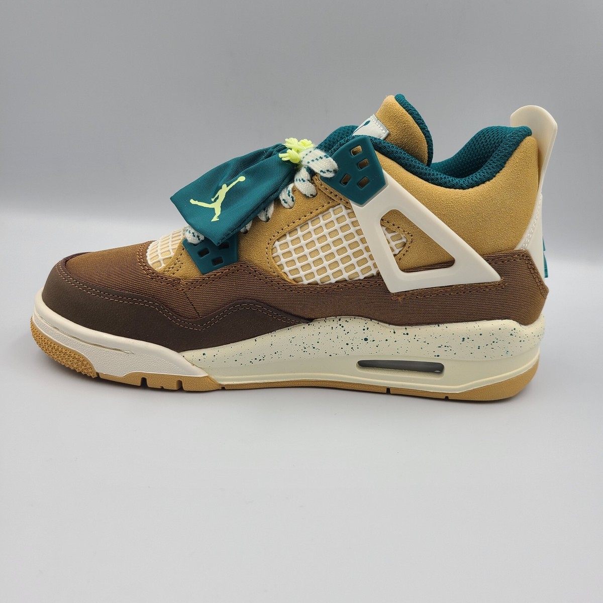 NEW Nike Air Jordan 4 Retro GS Cacao Brown Teal Shoes FB2214-200