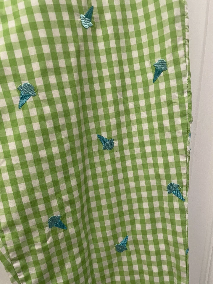 Pantalones Lilly Pulitzer Verde Blanco Algodón Capri Cono Helado Cuadros Guinga Talla 6 Foto 2 de 4