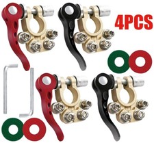 Car Truck Battery Terminal Clamp Connectors 4 Pcs 4 Way Quick Release Disconnect