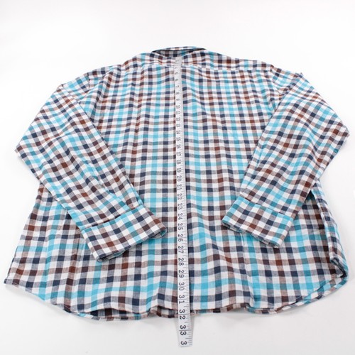 Ingram NWT Casual Button Down Shirt Size XL Blue Checkered Cotton Blend - Picture 9 of 10