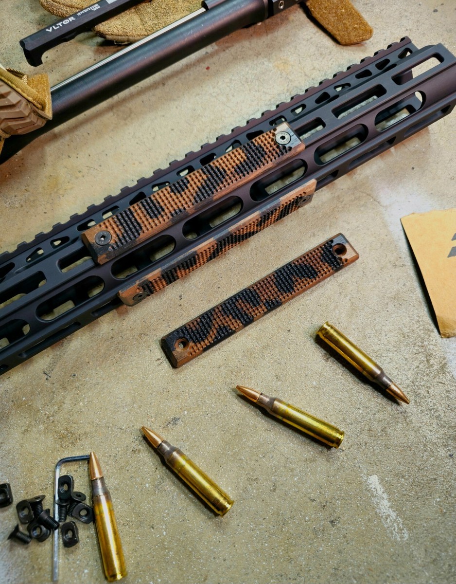 Wood Mlok/Keymod Rail Cover MICRO DOT Texture CAMO Walnut
