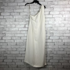 MADEWELL NWT One-Shoulder Linen Blend Lighthouse White Midi Dress Reg. 6 NQ624