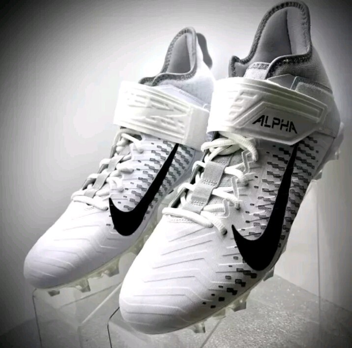 Nike Alpha Menace Pro 2 Mid Cleats AQ3209-100 White Grey  display picture 2