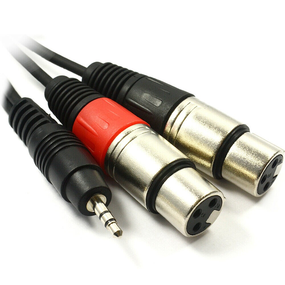 3m Pulse 3.5mm Jack Plug to 2 x XLR Sockets PC to Mixer