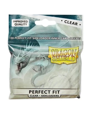(100) Dragon Shield Perfect Fit SIDE LOAD Inner Card Sleeves CLEAR Standard Size