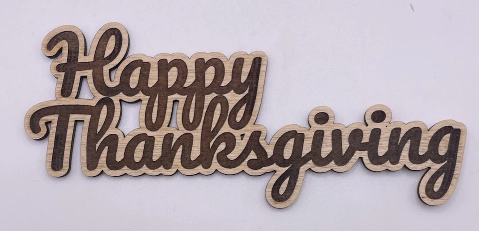 Recorte láser de madera de acción de gracias, decoración de otoño, decoraciones de acción de gracias artesanías Foto 2 de 4