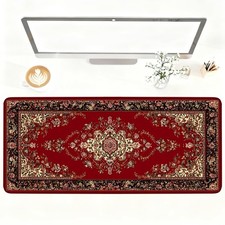 Red Vintage Persian Rug Mouse Pad   Large Extended Desk Mat 35.43 x 15.75 in ...