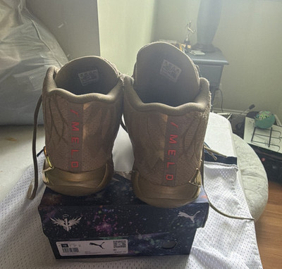 PUMA MB.01 Not From Here Men s Basketball Mid Top Lace-Up Sneakers Tan/Pink