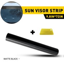 Universal Windshield Banner Matte Black Vinyl Decal Sun Strip 60x10 Sticker