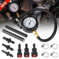 Fuel Injection Pressure Tester Injector Pump Gauge Kit with 3 Connectors 100 PSI