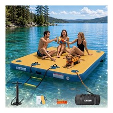 6ft Inflatable Dock, Swim Water Platform with Non-Slip Surface, Floating Isla...