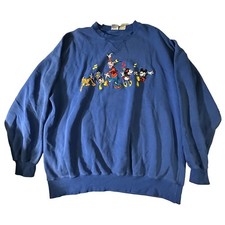 Vintage 90s Disney Store Mickey Mouse Friends Embroidered Crewneck Sweatshirt