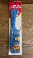 Vintage 1970s Ace Rake Comb 9" Pocket Comb Blue Marble Swirl new in package