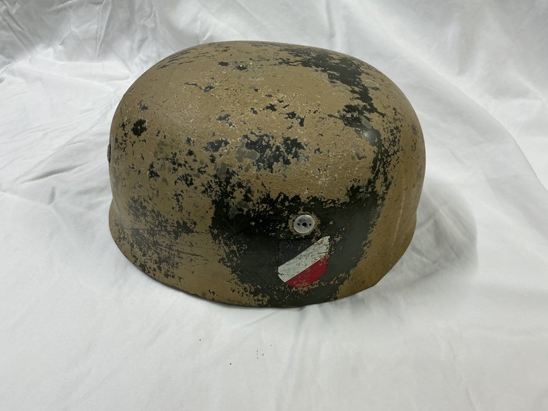 German Fallschirmjäger M38 Field Camo Helmet/59 Liner & Chinstrap/71 Shell