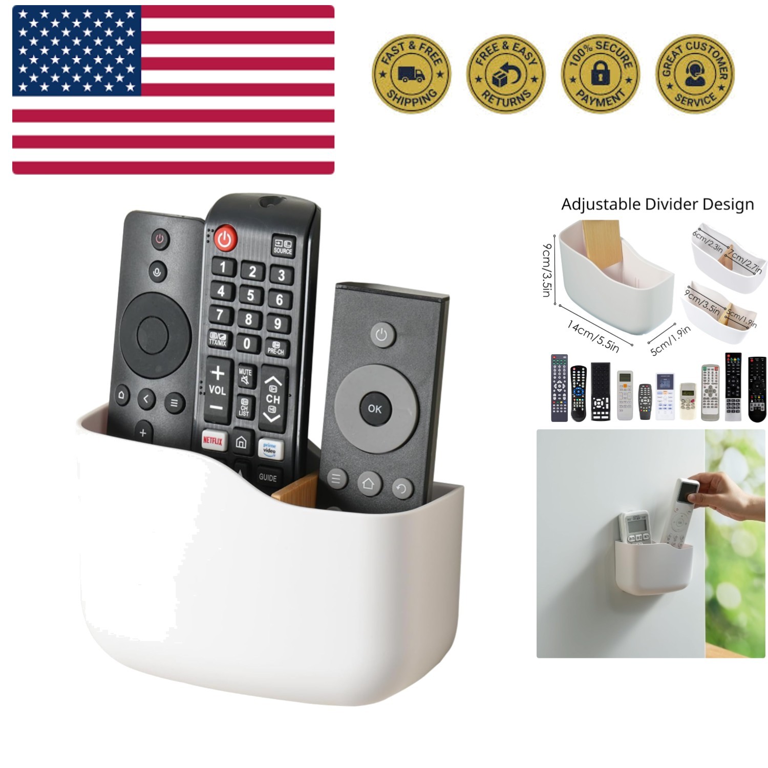 Holder Wall Mount Remote Control Holder For Bed Universal Be