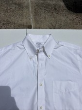 Brooks Brothers White Regent OCBD Oxford Button Shirt Mens M 15 32/33