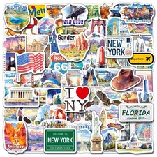 200PCS US State Travel Stickers for Scrapbook Journal, USA City Travel Sticke...