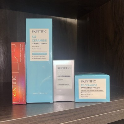 SKINTIFIC - 4 Pcs Bright Boost Set (Moisturizer + Serum + Clay Stick+Cleanser)