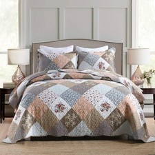 Travan 3-Piece Queen Quilt Set Quilted Bedspread Lightweight Reversible Coverlet