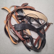 18pc Women Men Belt LOT Leather Vintage Modern Assorted Mix Variety Upcycle