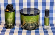 WOODLANDS Bath & Body Men’s 3 Pc Gift Set- 3 Wick Candle/Mini Cologne/Body Spray