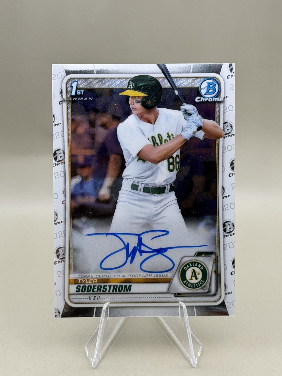 Topps 2020 Bowman Draft Tyler Soderstrom 1st Bowman Chrome Auto CDA-TS A's