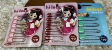 Vintage NOS Lot Of 12 Lock Japan Green Red Pink Baby Diaper Safety Pins