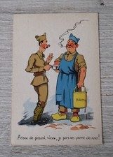 Carte Postale Humour 4 Assez de pinard, vieux, je pars en perme demain